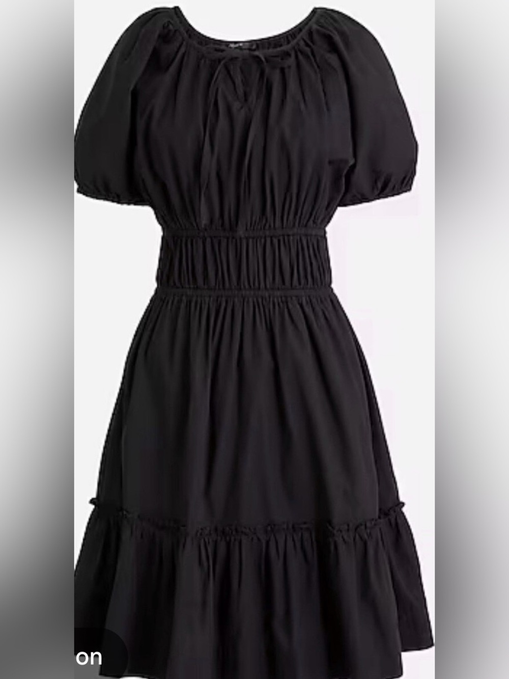 J. Crew Black Smocked Waist Mini Dress